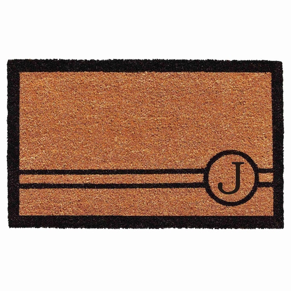 Calloway Mills Monogram Door Mat, Black, Natural, 18 in W x 30 in L 153071830J - main
